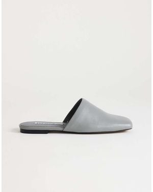 TOPSHOP Cressida Premium Real Leather Square Toe Mule - White