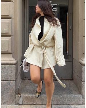NA-KD Oversized Belted Jacket - Natural