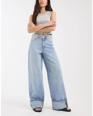JJXX Tokyo Wide Leg Jeans With Turn Up - Blue