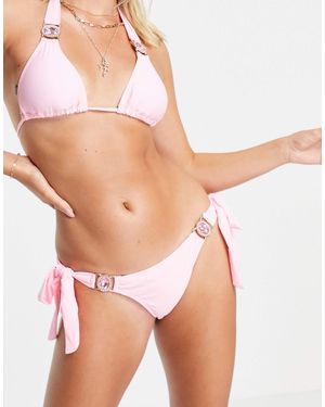 Moda Minx – amour – seitlich geschnürte bikinihose - Weiß
