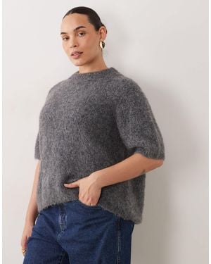ASOS Asos Design Curve Premium Alpaca Blend T-shirt - Gray