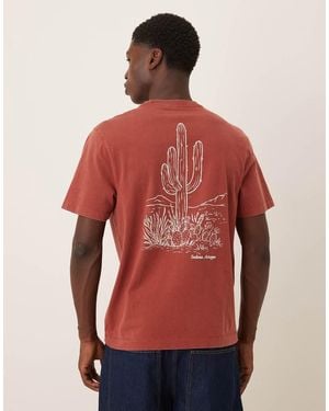 Abercrombie & Fitch Western Graphic Back Print T-shirt - Red