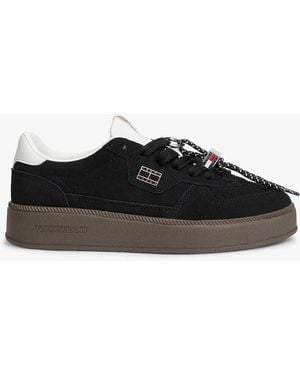 Tommy Hilfiger Sneakers greenwich en daim avec logo et breloque es - Noir