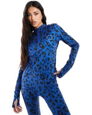 South Beach Half Zip Long Sleeve Base Layer - Blue