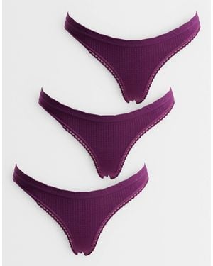 Cotton On 3-pack Seamless Low Rise Thongs - Purple