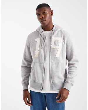 Hollister – kastige kapuzenjacke - Grau