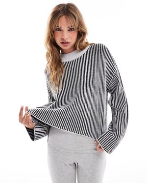 Brave Soul – gerippter pullover - Grau