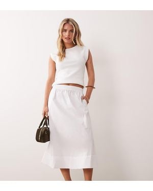 JDY Petite Poplin Midaxi Skirt - Pink