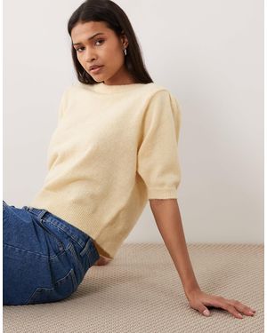 ASOS Short Sleeve Waisted T-shirt - Natural