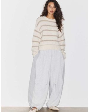 Stradivarius Striped Knit Jumper - White