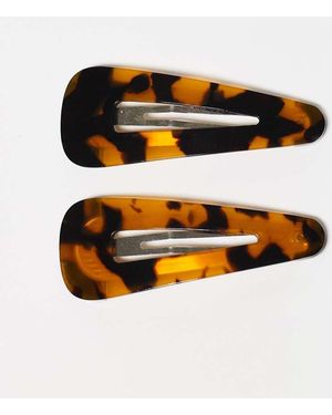 SUI AVA Pack De 2 Horquillas Para El Cabello Efecto Carey De - Negro