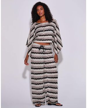South Beach Crochet Wide Leg Trousers - White