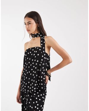 Vero Moda Woven Bandeau Top With Scarf Detail - White