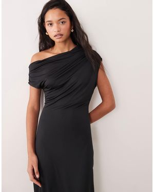 ONLY Slinky Off-shoulder Bodycon Maxi Dress - Black