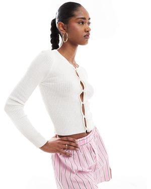 Brave Soul – strickjacke aus rippstrick - Weiß