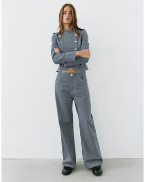 Pull&Bear Low-rise gestreifte baggy-jeans - Blau