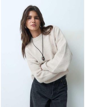 ASOS Relaxed Fluffy Jumper With Wool - Grey