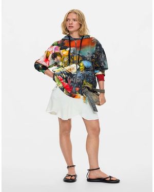 Desigual Sweatshirt Van 100% Katoen Met Print - Rood
