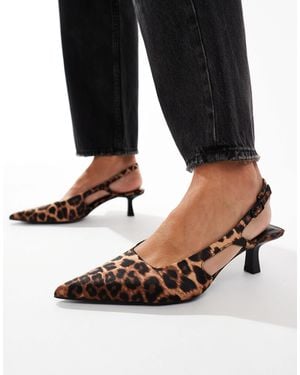 Stradivarius Kitten Heel Slingback - Black