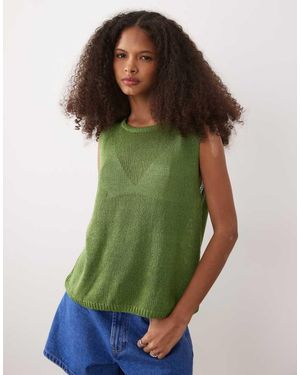 ASOS Chaleco Acampanado De Punto Transparente De -Azul Marino - Verde