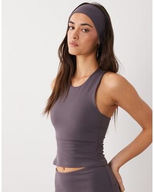 4505 Icon Racer Back Tank Top With Inner Bra And Removable Padding - Purple