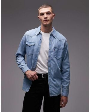 Levi's Barstow Western Rivet Back Detail Denim Shirt - Blue