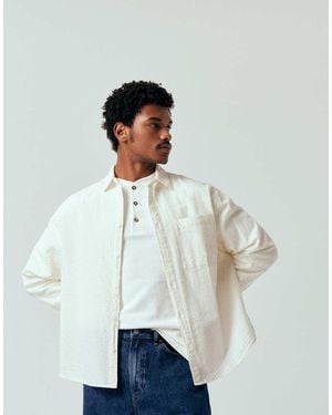 ASOS Oversized Long Sleeve Seersucker Shirt - White