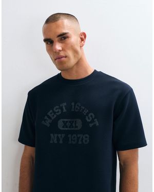 ASOS Lockeres t-shirt mit college-print - Blau