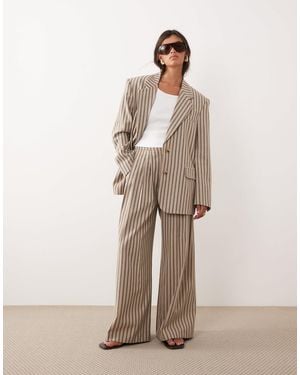 ARRANGE Pleated Wide Leg Pants - Natural