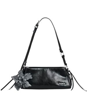 Desigual Medium Faux Leather Charm Bag - Yellow