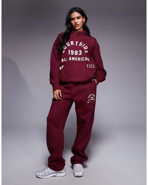 Courtside Straight Leg Joggers - Red