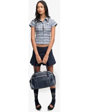 Bench x Superdry & Co Fitted Check Short Sleeve Shirt - Blue