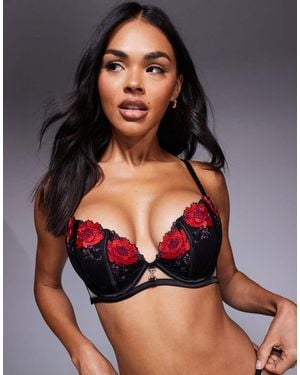 Ann Summers Caged Rose Padded Plunge Bra - Multicolour