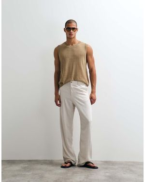 ASOS baggy Linen Blend Trousers - Multicolour