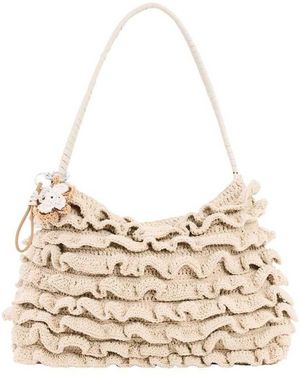 Desigual Large Crochet Flower Bag - Natural
