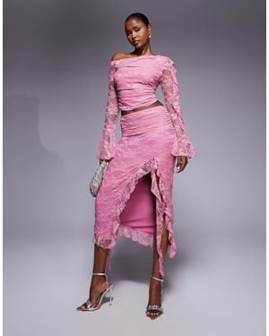 Love Triangle – asymmetrisch geschnittener midirock - Pink
