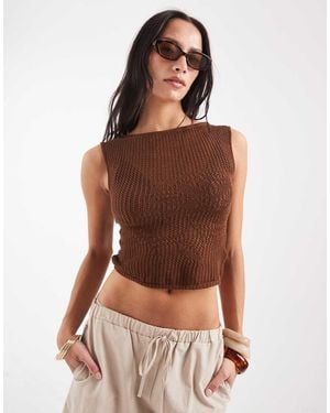 Motel Letoda Knit Top - Brown