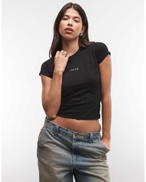 French Connection Camiseta Baby Con Gráfico Negra - Negro