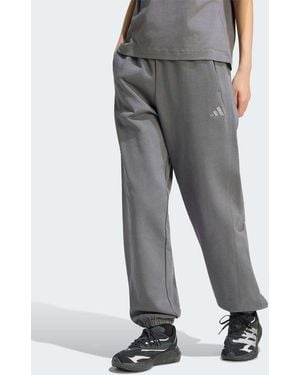 adidas Originals Adidas Kit Small Logo Loose Cuffed Trousers - Grey