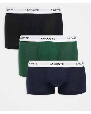 Lacoste Pack De 3 Calzoncillos De Color Azul Marino, Verde Y Negro De