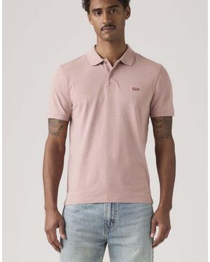 Levi's Polo Morado Envejecido De Corte Slim De Tejido Flameado Housemark J De -Rosa
