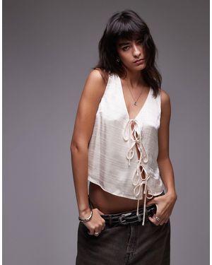 TOPSHOP – satin-weste - Grau