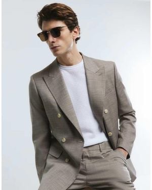 River Island Skinny Double Breasted Suit Jacket - White
