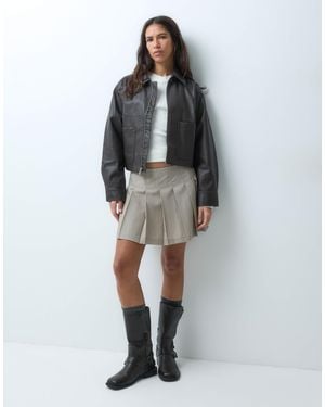 ASOS Tailored Pleated Mini Skirt - Gray