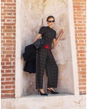 Stradivarius Tailored Barrel Trousers - Black