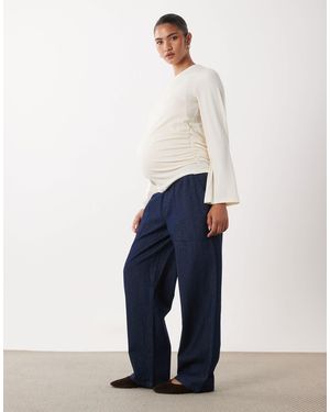 Mama.licious Mamalicious umstands-straight-leg-jeans zum hineinschlüpfen - Blau