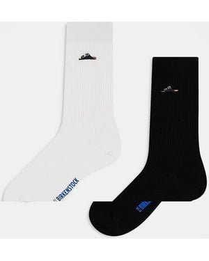 Birkenstock Unisex 2 Pack Cotton Rib Socks - Black