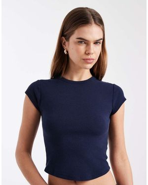 Cotton On Camiseta Deportiva Con Diseño Encogido Y Bajo Redondeado Active De - Azul