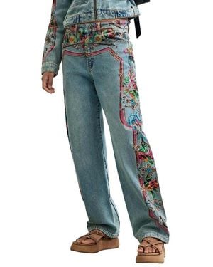 Desigual Jeans Balloon Stampati - Blu