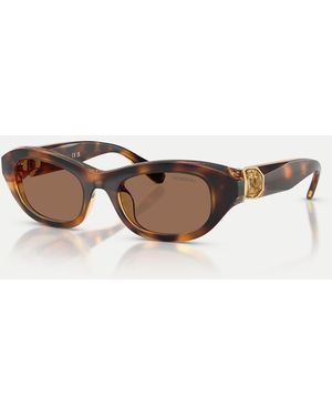 Swarovski Rectangle Sunglasses With Lens - Natural